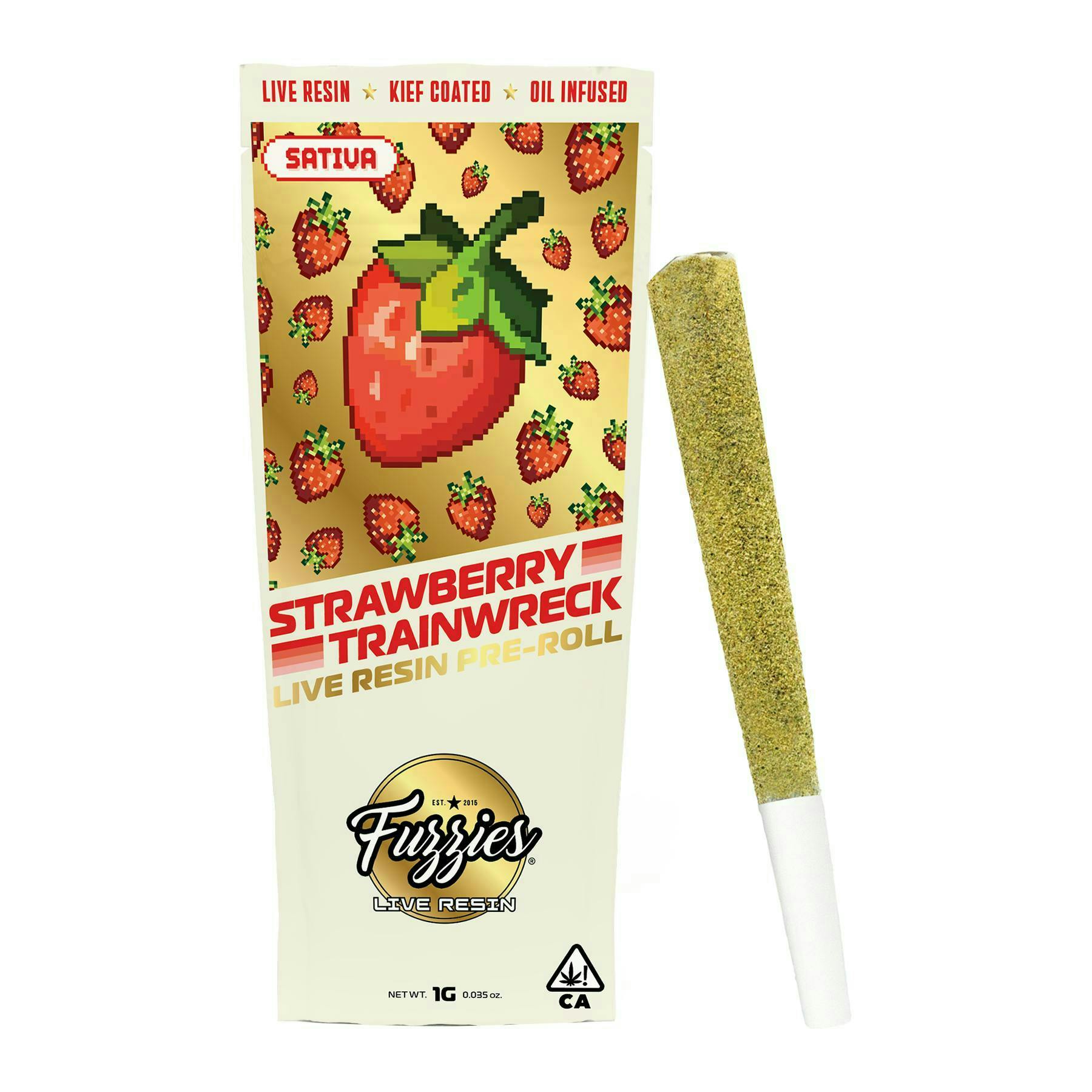 Fuzzies - Fuzzies | Strawberry Trainwreck | Live Resin Infused Joint | 1.5g - 1