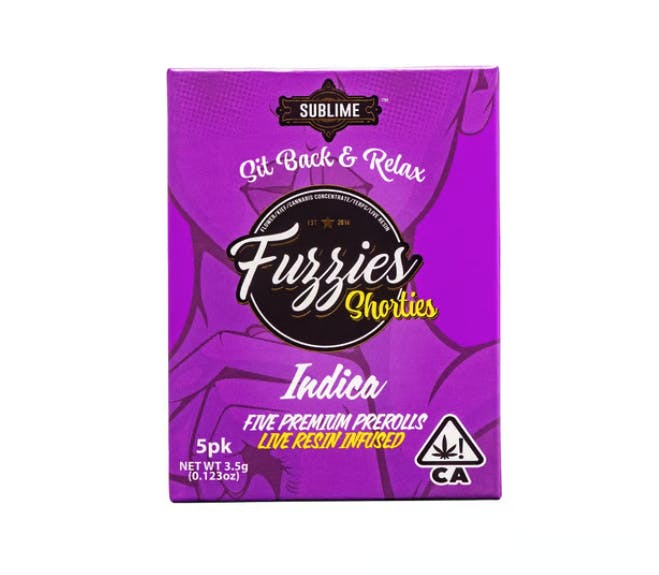 Fuzzies - Shorties | Purple Rhino | Live Resin Infused Joints | 0.7g each | 5pk - 1