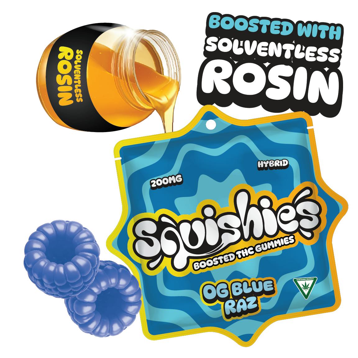 Squishies - Squishies | OG Blue Razz Gummies | 200mg | 10ct | 20mg/ea - 1