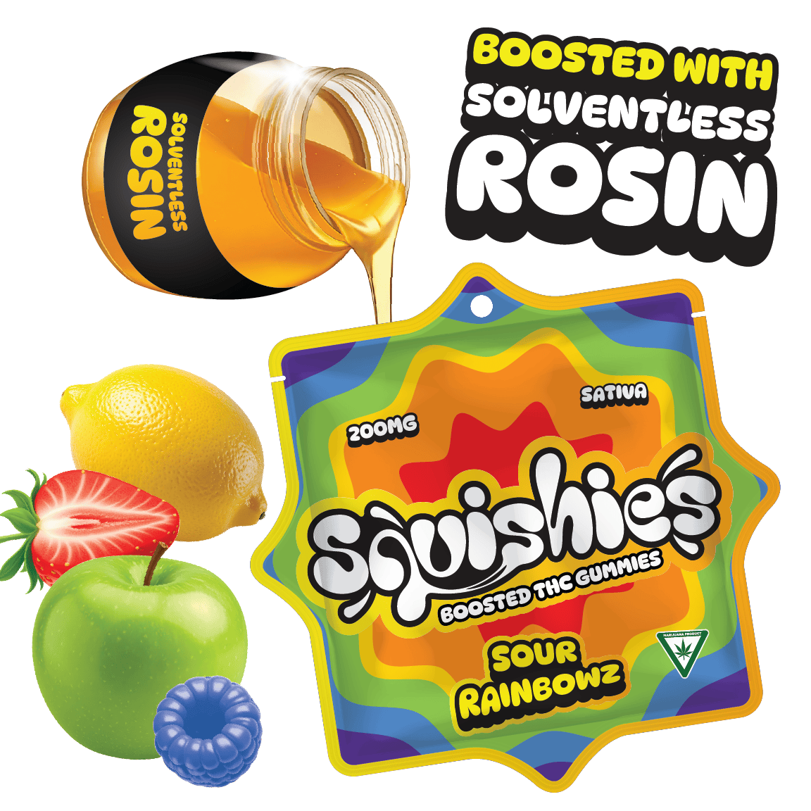 Squishies - Squishies | Sour Rainbowz Gummies | 200mg | 10ct | 20mg/ea - 1