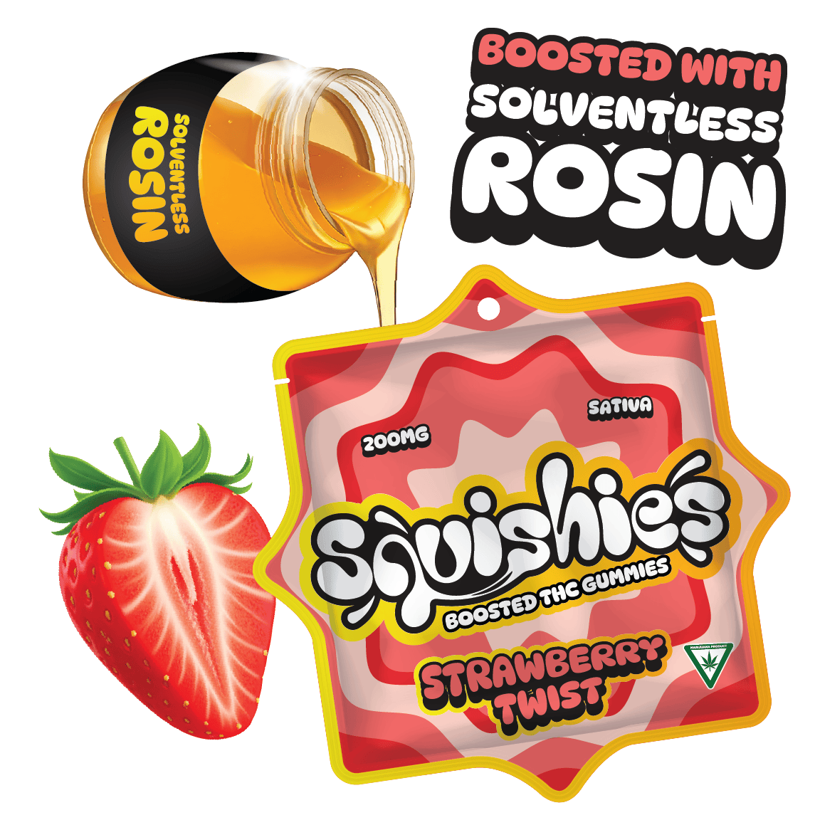 Squishies - Squishies | Strawberry Twist Gummies | 200mg | 10ct | 20mg/ea - 1