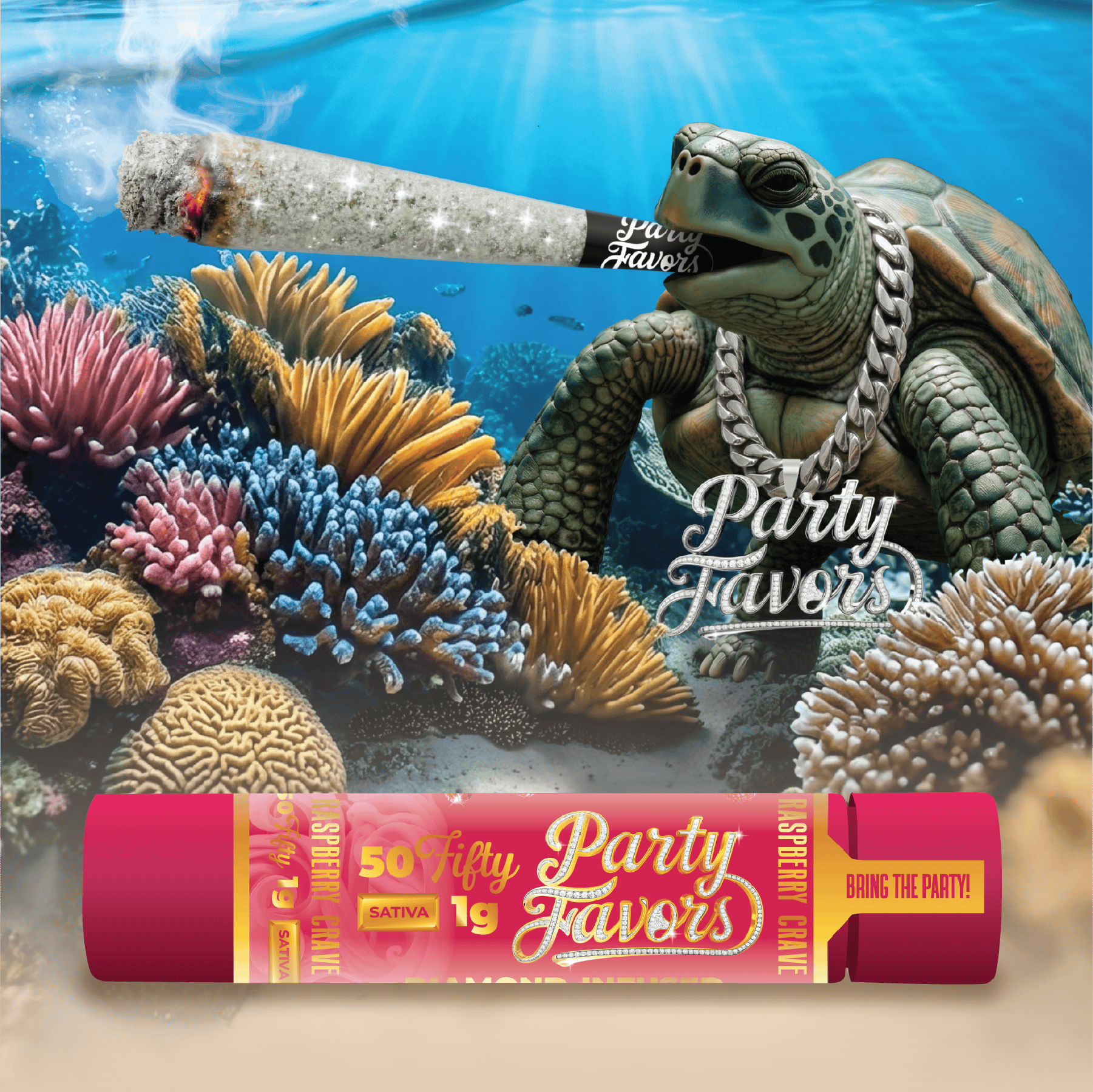 Party Favors - Party Favors | Raspberry Crave | Diamond Infused Joint | 1g - 1