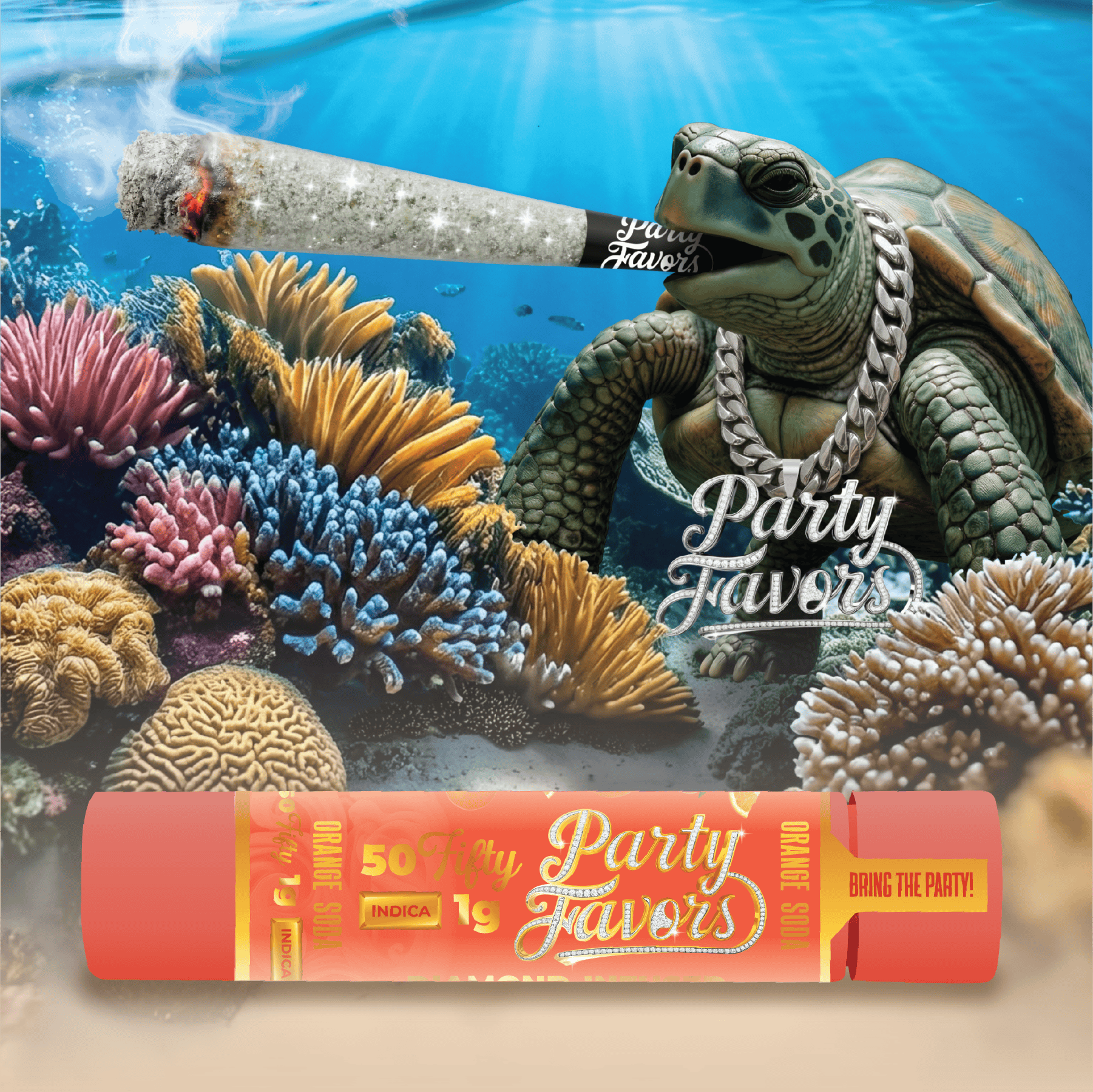 Party Favors - Party Favors | Orange Soda | Diamond Infused Joint | 1g - 1