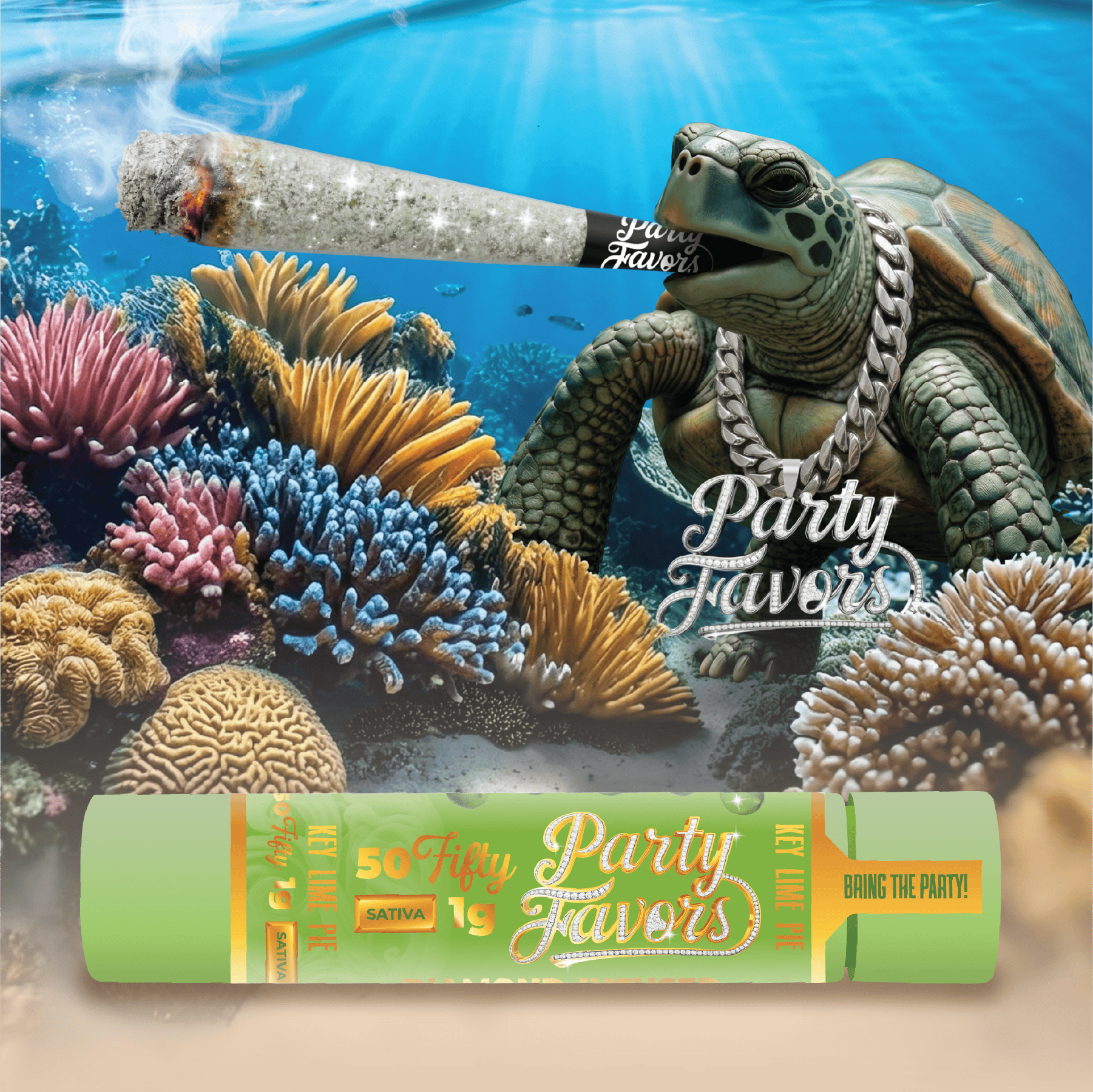 Party Favors - Party Favors | Key Lime Pie | Diamond Infused Joint | 1g - 1