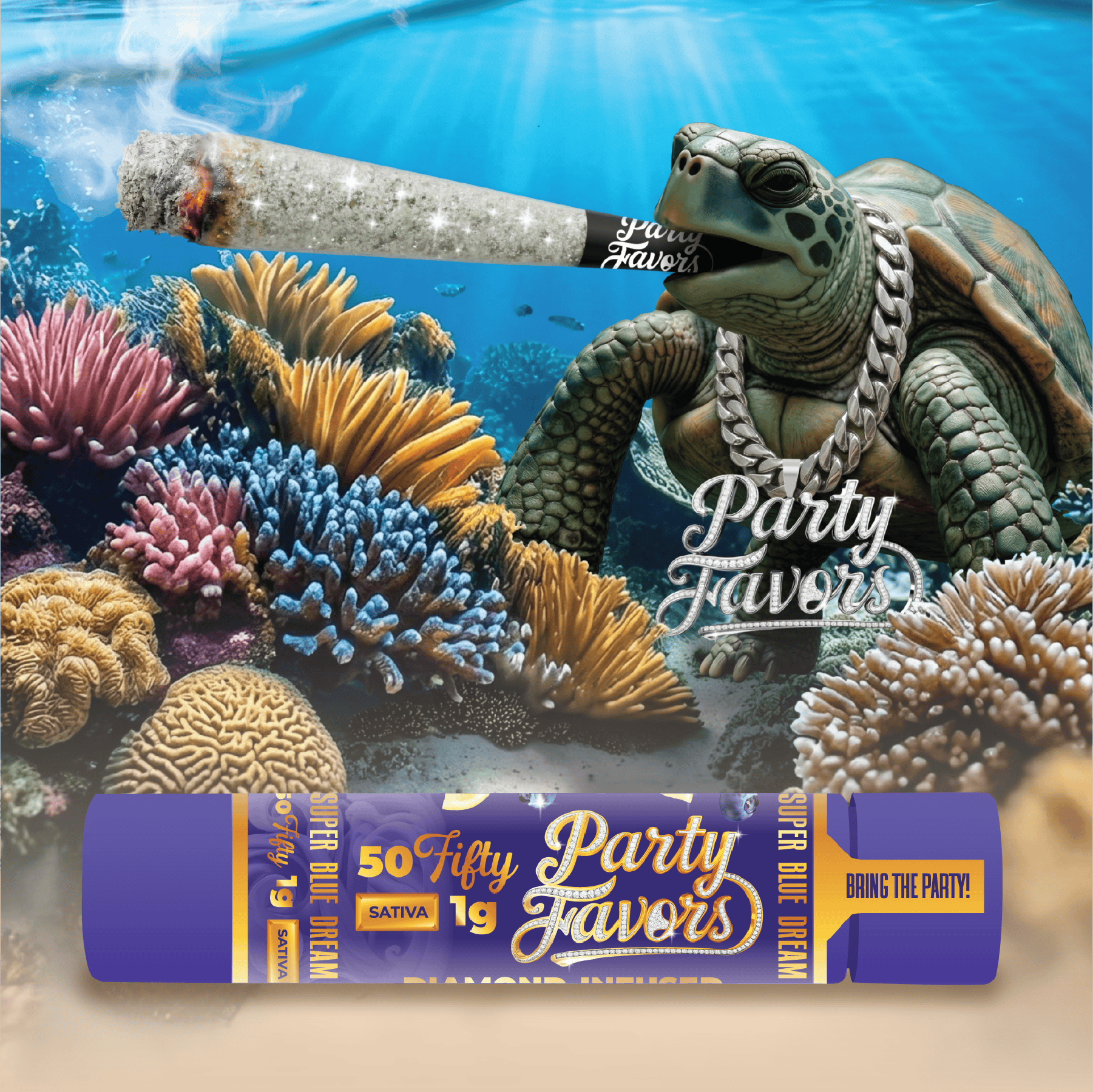 Party Favors - Party Favors | Super Blue Dream | Diamond Infused Joint | 1g - 1