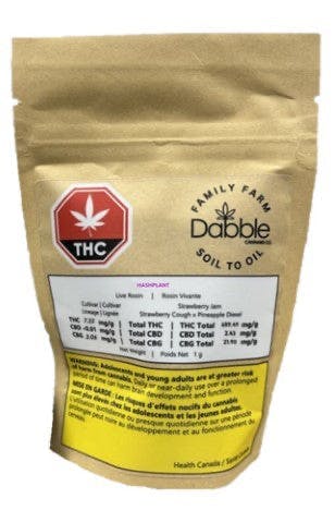 Dabble Cannabis Co. - Dabble Cannabis Co | Hashplant | Live Rosin | 1g - 1