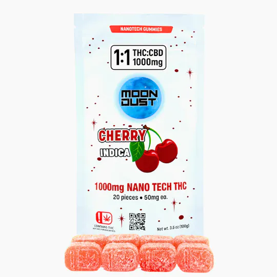 MOON DUST - Moon Dust | Cherry 1:1 Nano Gummies | 1000mg | 20ct | 50mg/ea - 1