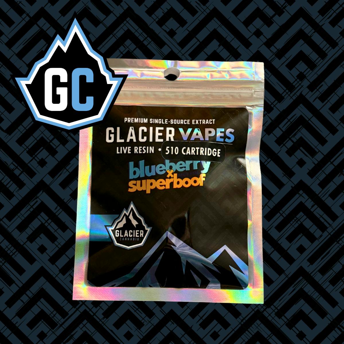 Glacier Cannabis - Blueberry Muffin x Super Boof | Live Resin 510 Cartridge | 1g - 1