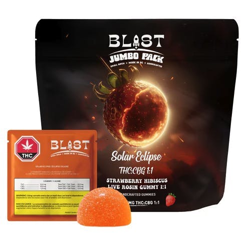 Blast - JUMBO | Solar Eclipse Strawberry Hibiscus 1:1 Live Rosin Gummy | 10mg - 1