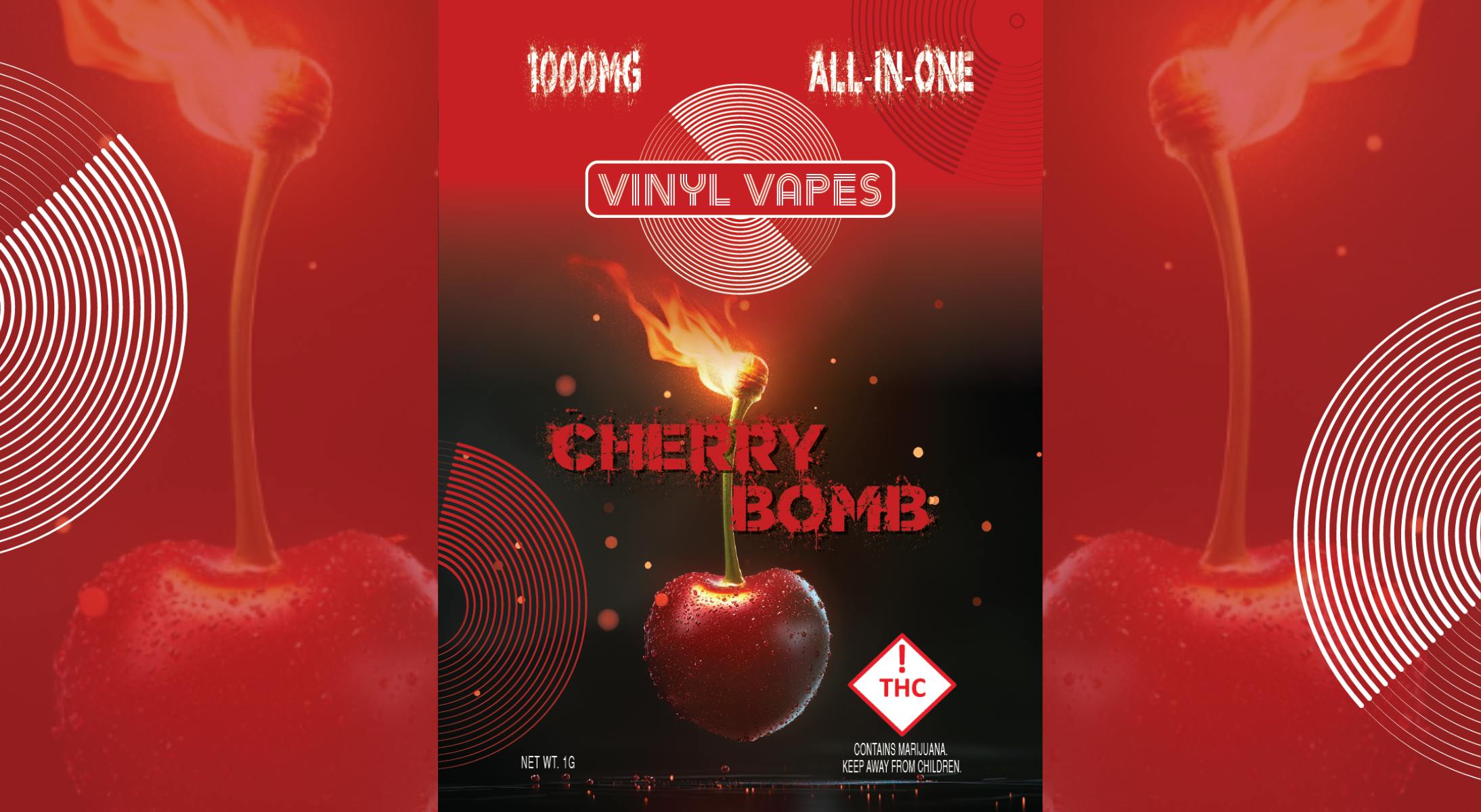 Vinyl Vapes - Cherry Bomb 1G All-In-One Disposable Vape - 1