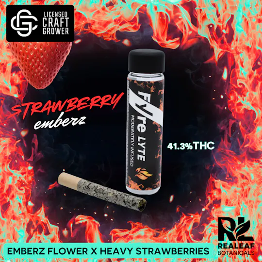 Realeaf Botanicals - Fyre Lyte Strawberry Emberz Infused Pre-Roll 1.0g - 1