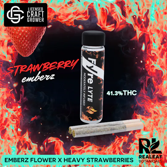 Realeaf Botanicals - Fyre Lyte Strawberry Emberz Infused Pre-Rolls 2-Pack 1.0g - 1