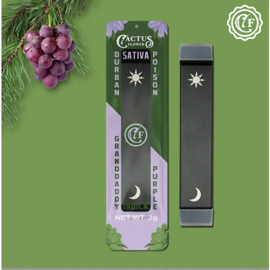 Cactus Flower - Cactus Flower | Durban Poison/Grandaddy Purple | Disposable | 2g - 1