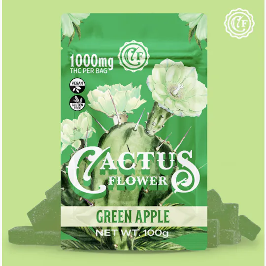 Cactus Flower - Cactus Flower | Green Apple | 100mg/each | 10ct | 1000mg - 1