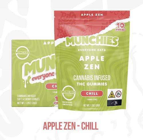 Munchies - Munchies | (Chill) Apple Zen Gummies | 100mg | 10ct | 10mg/ea - 1