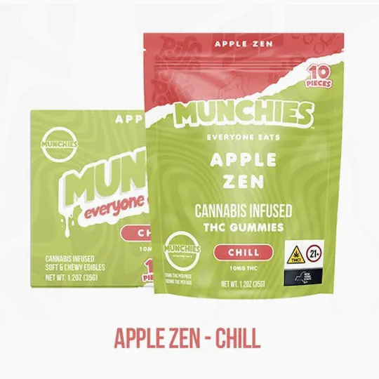 Munchies - Munchies | (Chill) Apple Zen Gummies | 100mg | 10ct | 10mg/ea - 1