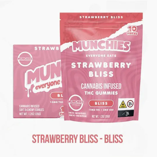 Munchies - Munchies | Bliss | Strawberry Bliss Gummies | 100mg | 10ct | 10mg/ea - 1