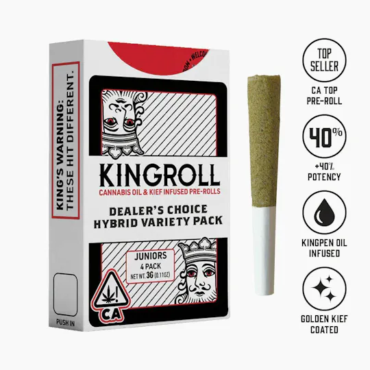 Kingroll - Kingroll Jrs | Hybrid Variety Pack #4 | Infused Joints | 0.75g each | 4pk - 1