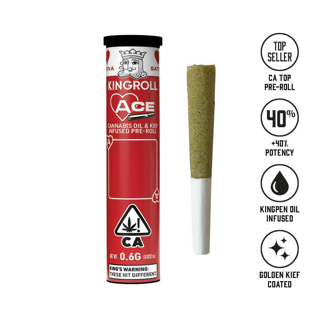 Kingroll - Kingroll Aces | Snow Cap x Blue Dream | Infused Joint | 0.6g - 1