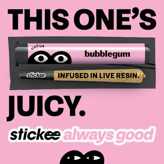 Stickee - STICKEE | Bubblegum | 1.2g | Live Resin Infused Pre-Roll - 1