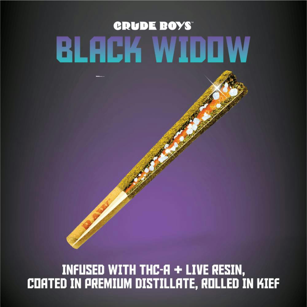 Crude Boys Concentrates - Crude Boys | Strawberry Kiwi Fizz Black Widow | Infused Joint | 1.3g - 1