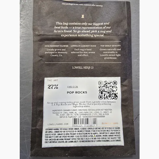 Lowell Farms - LOWELL BIG BUDS 7g Pop Rocks, Indica - 1