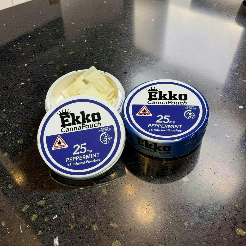 EkkoEssence - CannaPouch | Peppermint Infused Pouches | 375mg | 15ct | 25mg/ea - 1