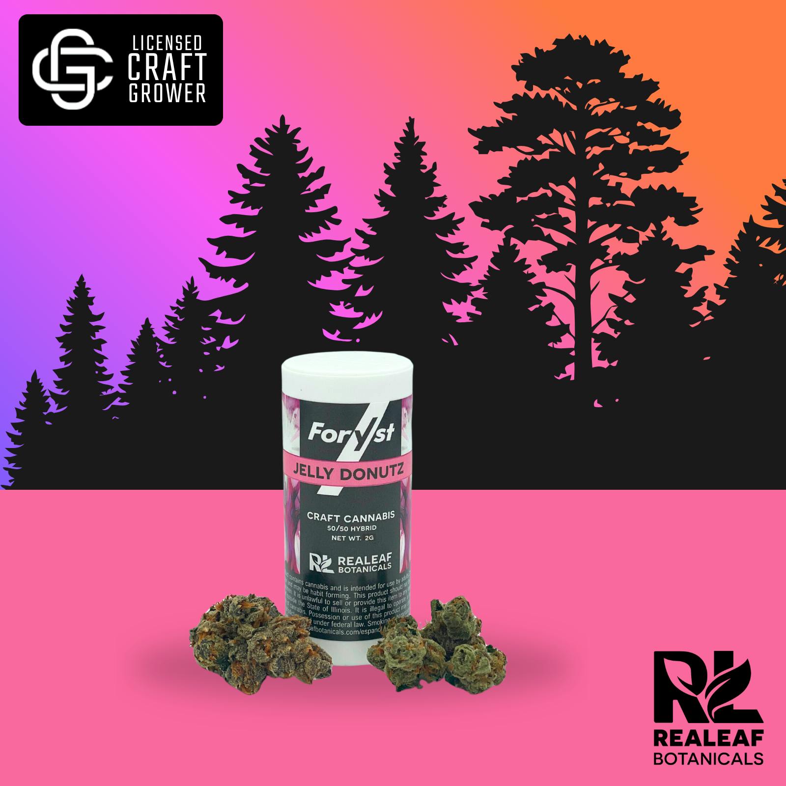 Realeaf Botanicals - Jelly Donutz Foryst Flower 2g - 1