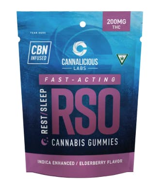 Cannalicious Labs - Cannalicious Labs | RSO REST | Elderberry Gummies | 200mg | 10ct | 20mg/ea - 1