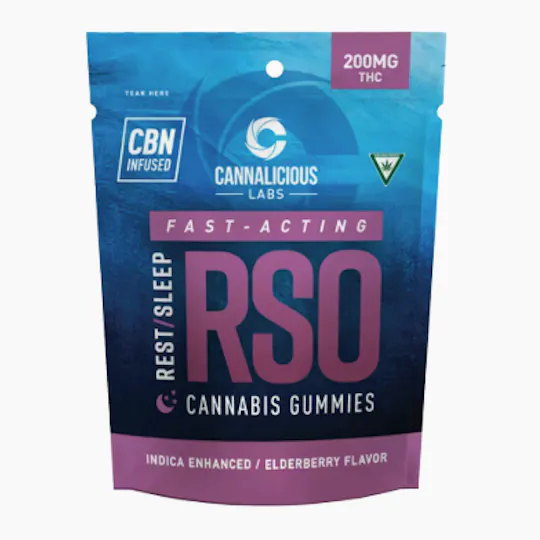 Cannalicious Labs - Cannalicious Labs | RSO REST | Elderberry Gummies | 200mg | 10ct | 20mg/ea - 1
