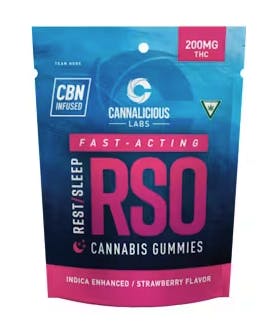 Cannalicious Labs - Cannalicious Labs | RSO REST | Strawberry Gummies | 200mg | 10ct | 20mg/ea - 1