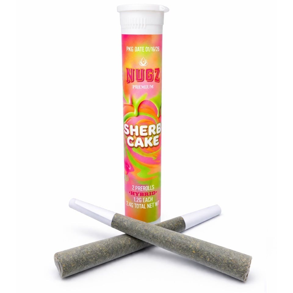 Nugz - NUGZ | Sherb Cake | Infused Joints | 1.2g each | 2pk - 1