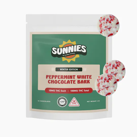 SunMed Growers - Sunnies Peppermint White Chocolate Bark 10pk - 1
