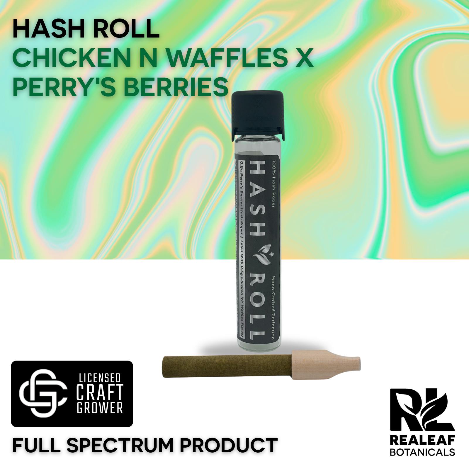Realeaf Botanicals - Hash Roll - Chicken N Waffles x Perry's Berries 1.3g - 1