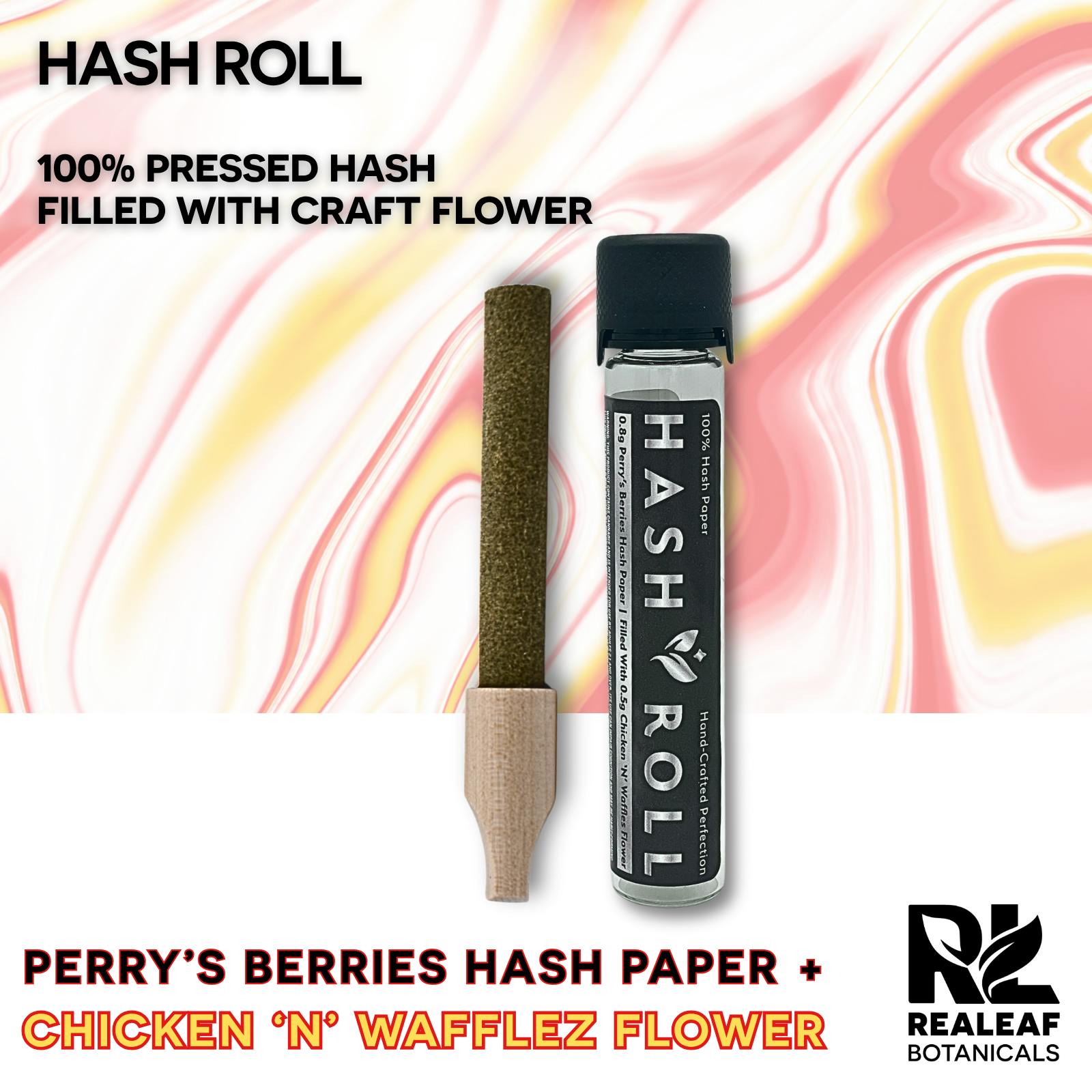 Realeaf Botanicals - Hash Roll - Chicken N Waffles x Perry's Berries 1.3g - 1
