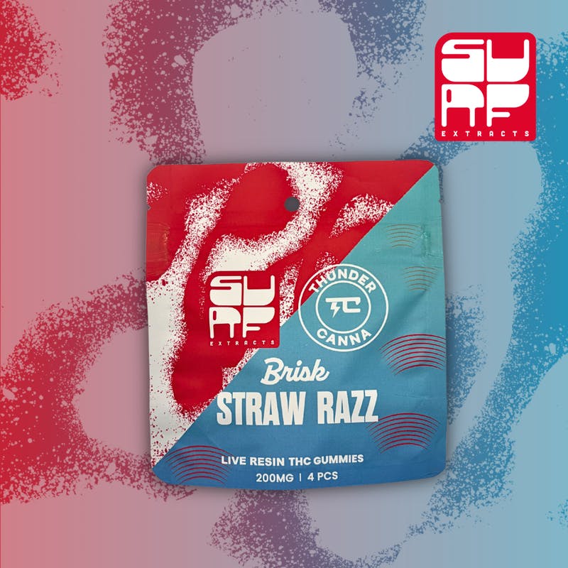 Surf Extracts - Surf Extracts | Brisk Straw Razz | Gummies | 200mg | 4ct | 50mg/ea - 1