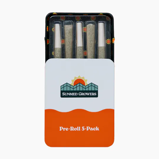 SunMed Growers - Strawberry Candy #4 Diamond Duster Infused Pre Roll 0.5g/5 Pack Tin - 1