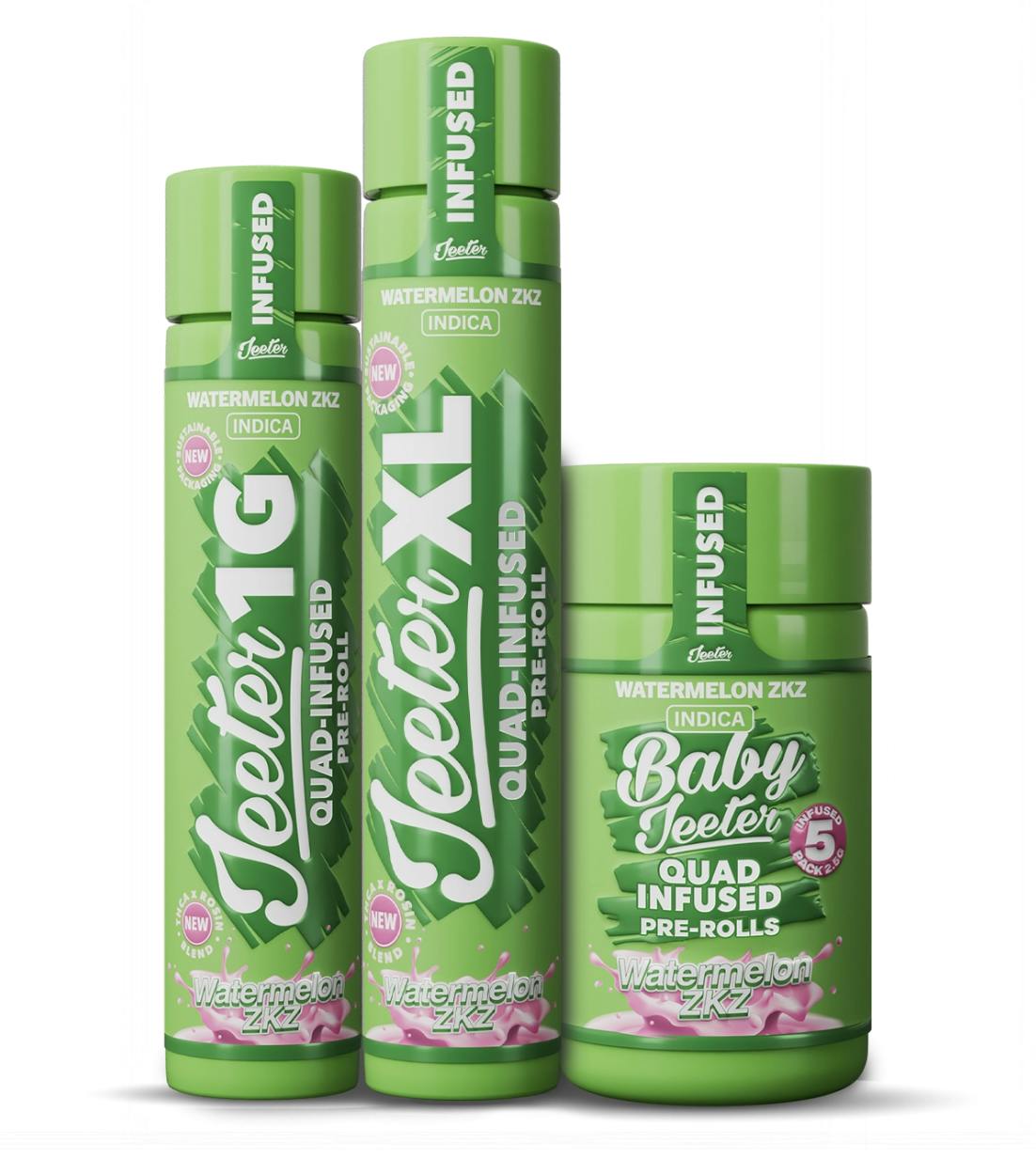 Jeeter - Jeeter | Watermelon ZKZ | Quad-Infused Minis | 0.5g each | 5pk - 1