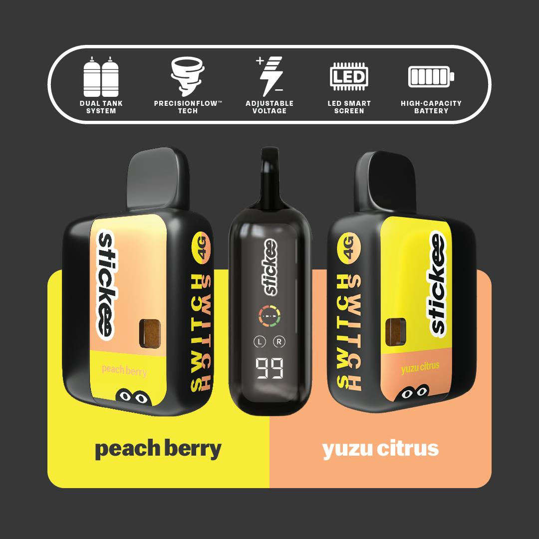 Stickee - Stickee 4G Switch | Peach Berry + Yuzu Citrus | Live Resin x Diamonds - 1