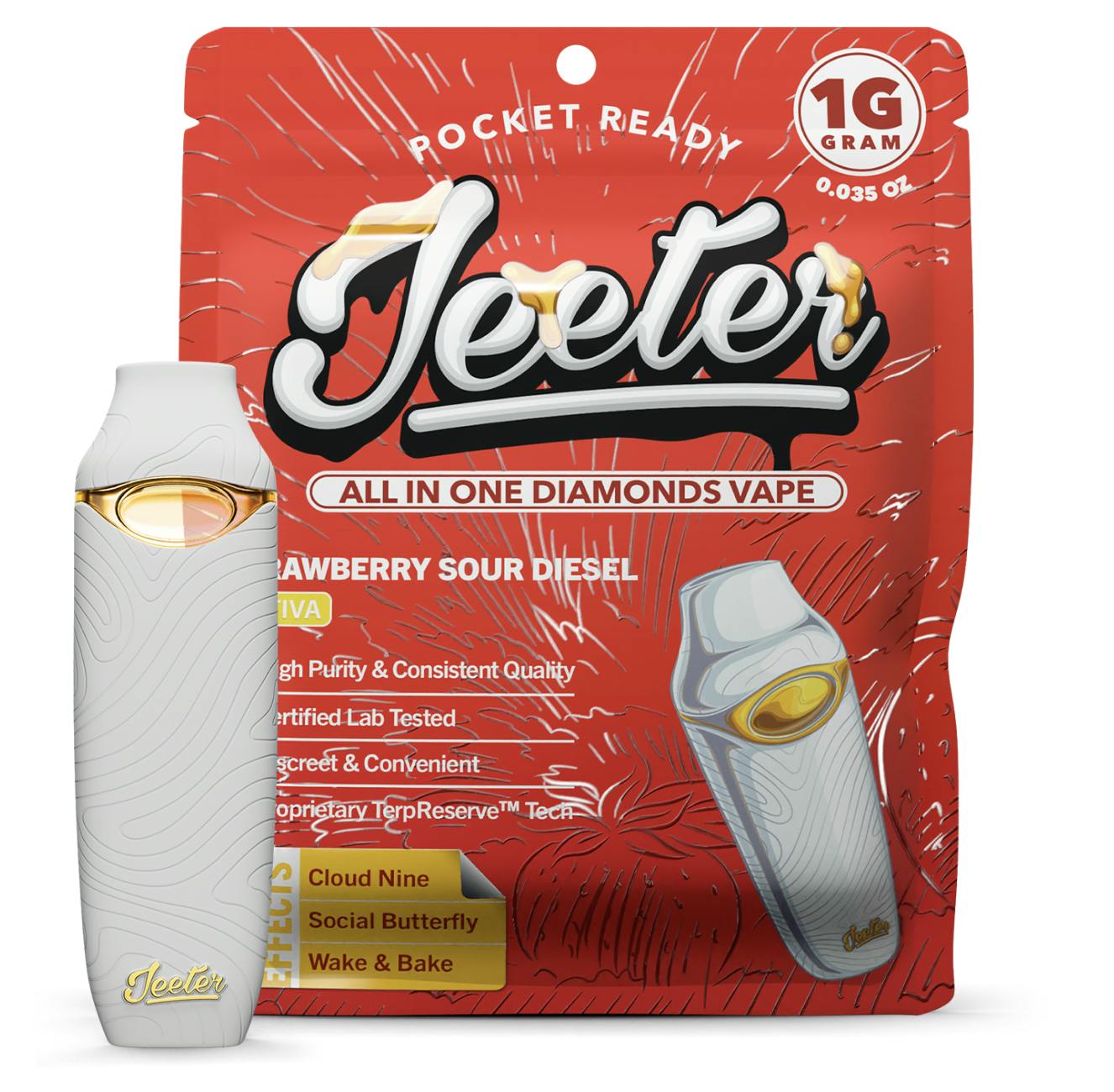 Jeeter - Jeeter | Strawberry Sour Diesel | Diamonds Disposable | 1g - 1