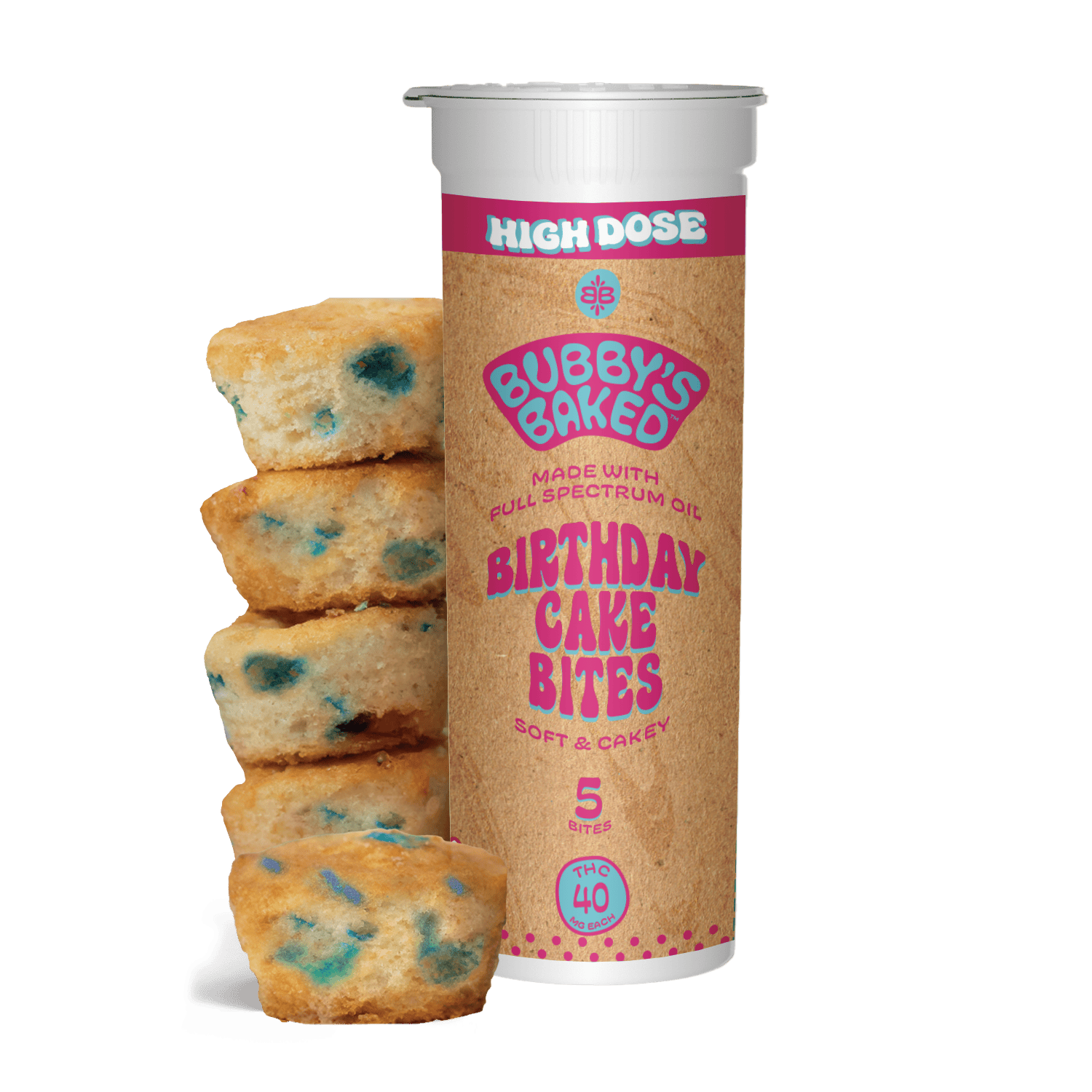Bubby's Baked - Bubby's Baked | Birthday Cake Bites | 200mg | 5ct | 40mg/ea - 1