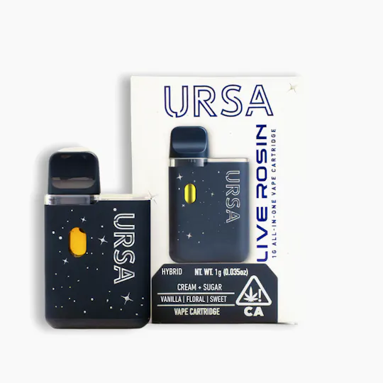 URSA Extracts - Cream + Sugar 1g AIO Live Rosin Vape Cartridge - 1