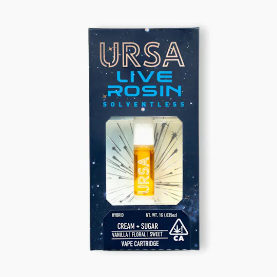 URSA Extracts - Cream + Sugar 1g Live Rosin Cartridge - 1