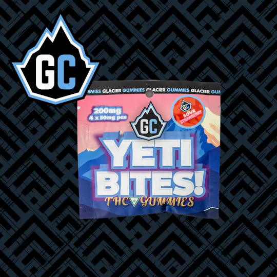Glacier Cannabis - Glacier Cannabis | Yeti Bites | Sour Strawberry | 4x50mg - 1