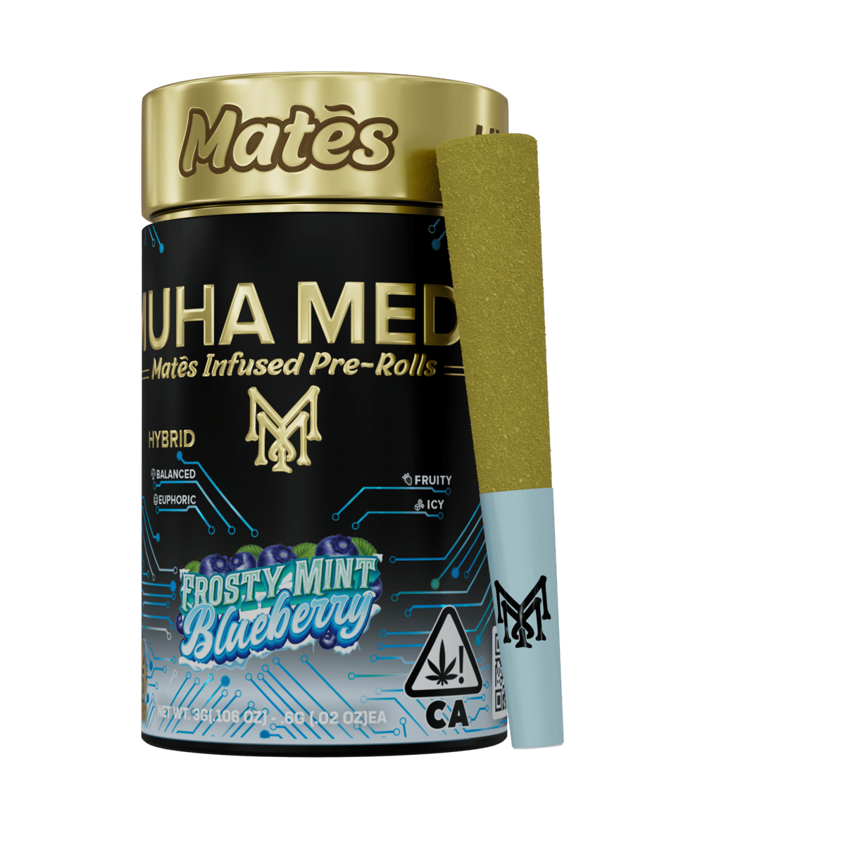 Muha Meds - Muha Meds | Frosty Mint Blueberry | Infused Joints | 0.6g each | 5pk - 1
