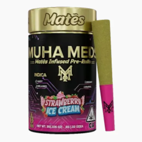 Muha Meds - Muha Meds | Mates | Strawberry Ice Cream | Infused Minis | 5pk - 1