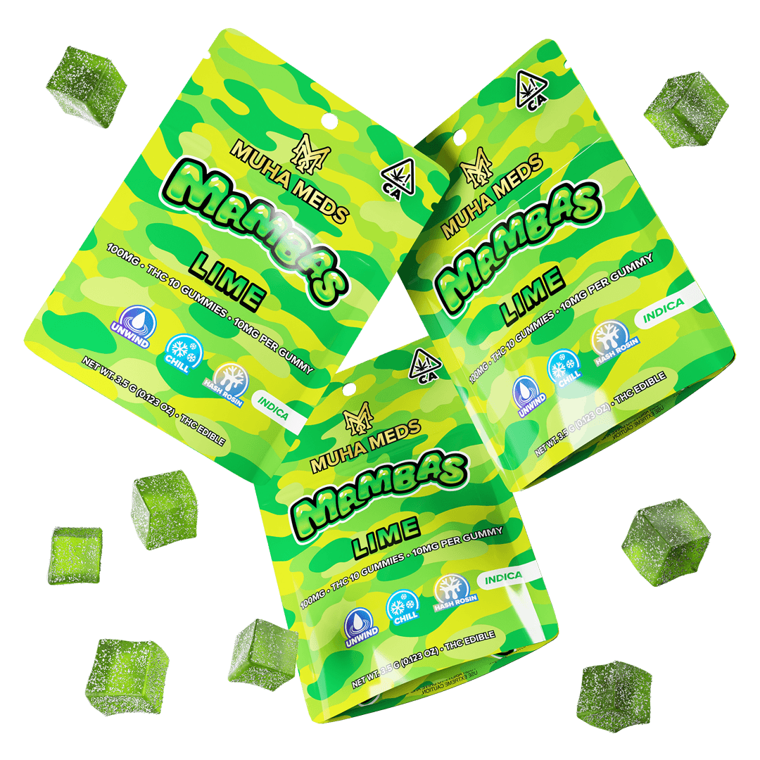Muha Meds - Muha Meds | Mambas | Lime Gummies | 100mg | 10ct | 10mg/ea - 1