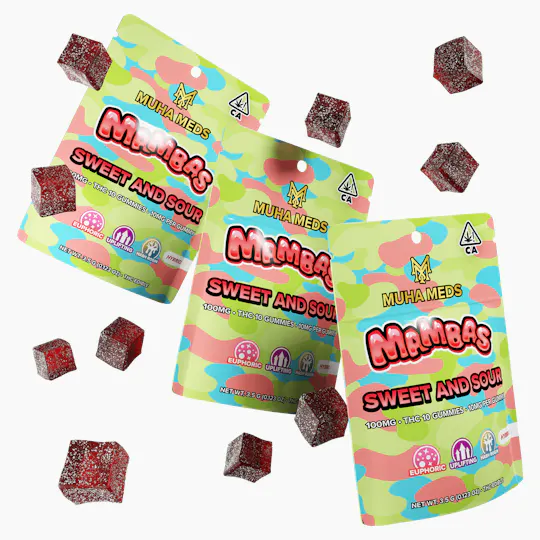 Muha Meds - Muha Meds | Sweet and Sour Gummies | 100mg | 10ct | 10mg/ea - 1