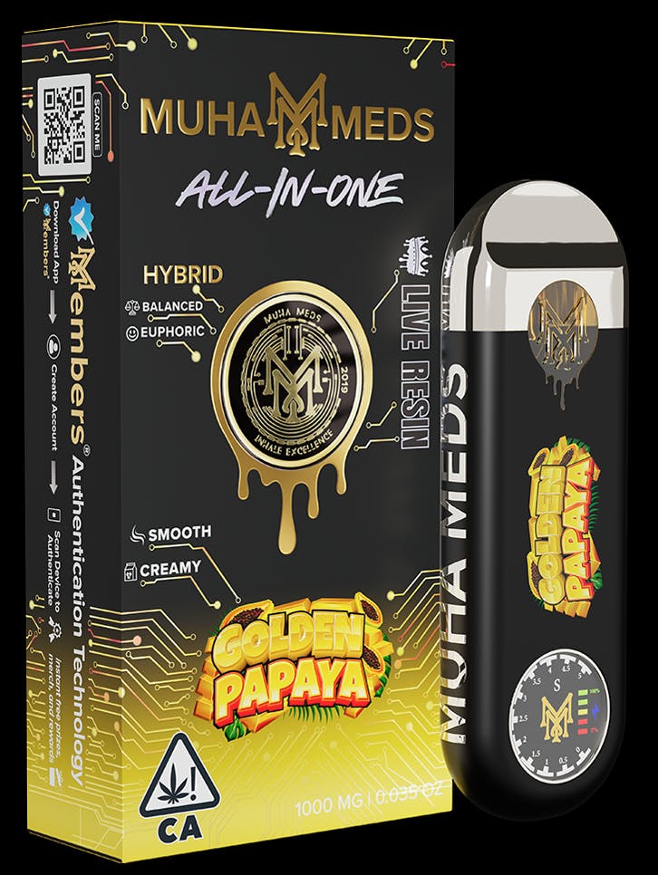 Muha Meds - Muha Meds | Golden Papaya | Live Resin Disposable | 1g - 1