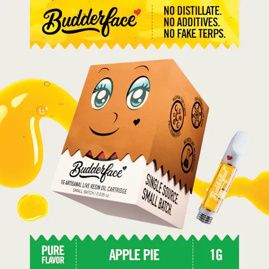 Budderface - BUDDERFACE | Apple Pie | 1G | Artisanal Live Resin 510 Vape Cart - 1